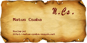 Matus Csaba névjegykártya