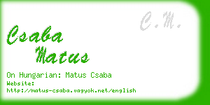 csaba matus business card